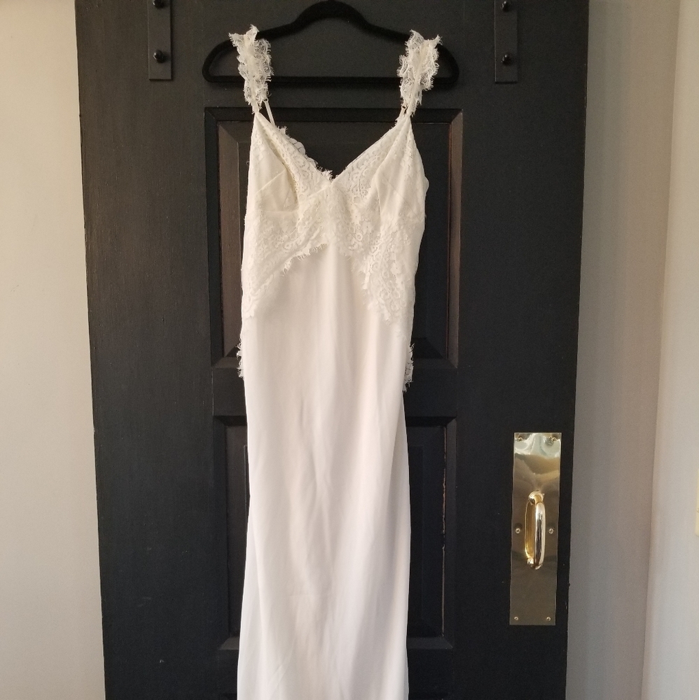 White French Connection Floor Length Dress